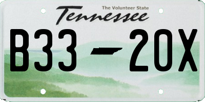 TN license plate B3320X