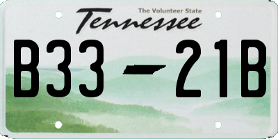 TN license plate B3321B