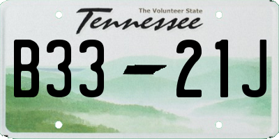 TN license plate B3321J