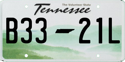 TN license plate B3321L