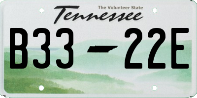 TN license plate B3322E
