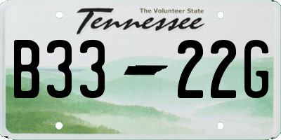 TN license plate B3322G
