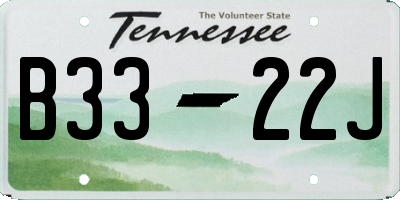 TN license plate B3322J
