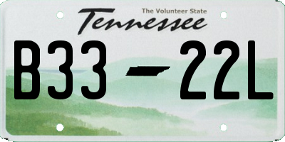TN license plate B3322L