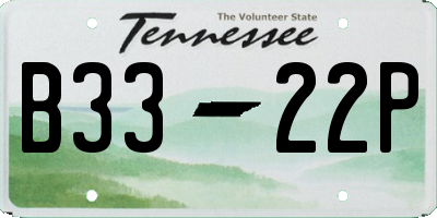 TN license plate B3322P