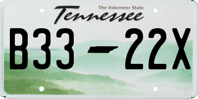 TN license plate B3322X
