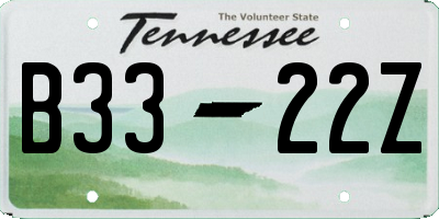 TN license plate B3322Z