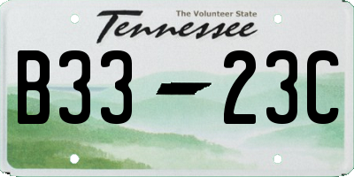 TN license plate B3323C