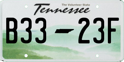 TN license plate B3323F