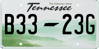 TN license plate B3323G