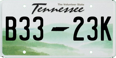 TN license plate B3323K