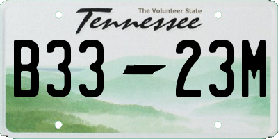 TN license plate B3323M