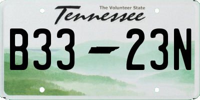 TN license plate B3323N