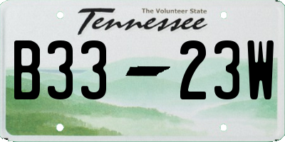 TN license plate B3323W
