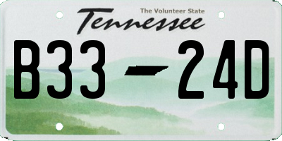 TN license plate B3324D