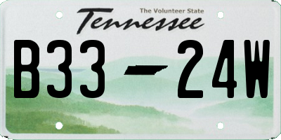 TN license plate B3324W