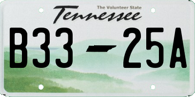 TN license plate B3325A
