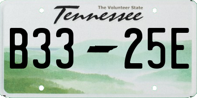 TN license plate B3325E