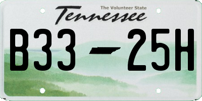 TN license plate B3325H