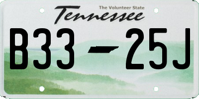 TN license plate B3325J