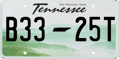 TN license plate B3325T