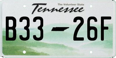 TN license plate B3326F