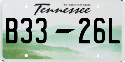 TN license plate B3326L
