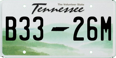 TN license plate B3326M