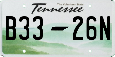 TN license plate B3326N