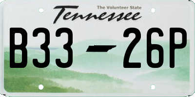 TN license plate B3326P