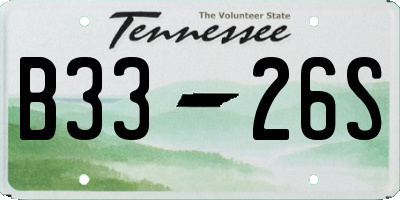 TN license plate B3326S