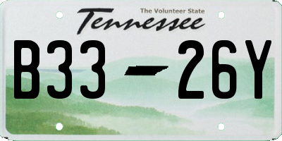 TN license plate B3326Y