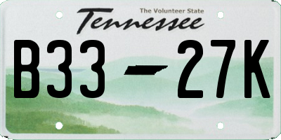 TN license plate B3327K