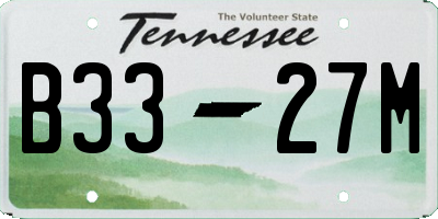 TN license plate B3327M