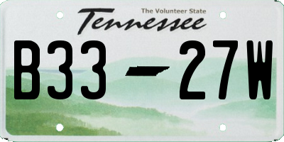 TN license plate B3327W