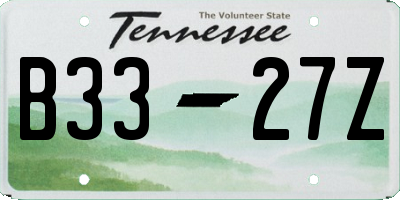 TN license plate B3327Z
