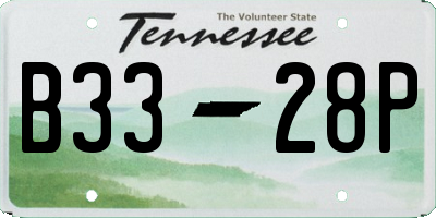 TN license plate B3328P