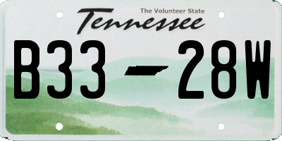 TN license plate B3328W