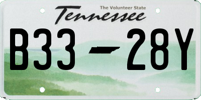 TN license plate B3328Y