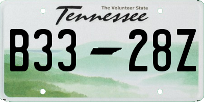 TN license plate B3328Z