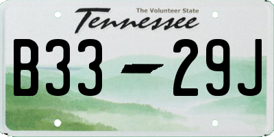 TN license plate B3329J