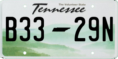 TN license plate B3329N