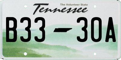 TN license plate B3330A