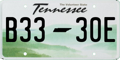 TN license plate B3330E