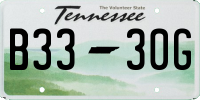 TN license plate B3330G
