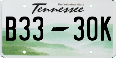 TN license plate B3330K