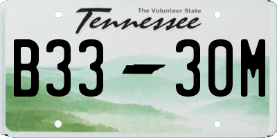 TN license plate B3330M