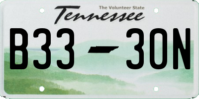 TN license plate B3330N