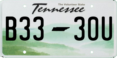 TN license plate B3330U