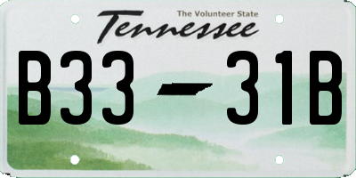 TN license plate B3331B